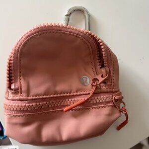 Pink Lululemon Mini Backpack Keychain